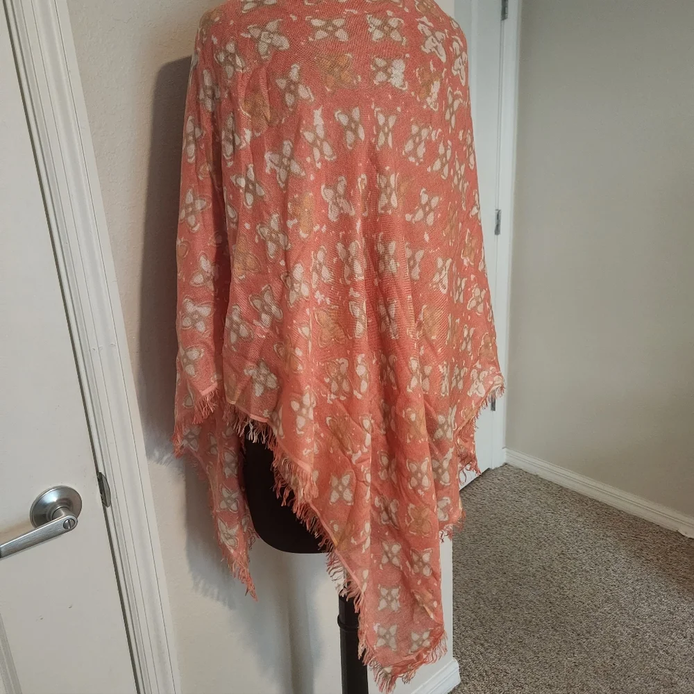 Floral Coral Wrap Scarf Bundle